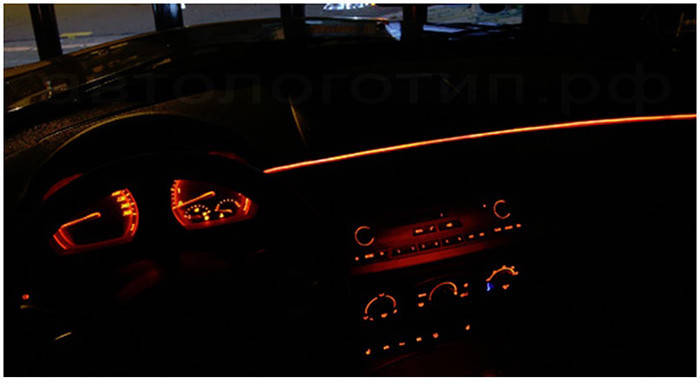 Холодний неон Orange 3м + інвертор неон в автомобіль помаранчевого колір 3м + інвертор, фото 2