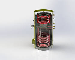 Бойлер непрямого нагрівання з теплообмінниками КНТ-heating ВТ-11-750, непрямий водонагрівач для котла