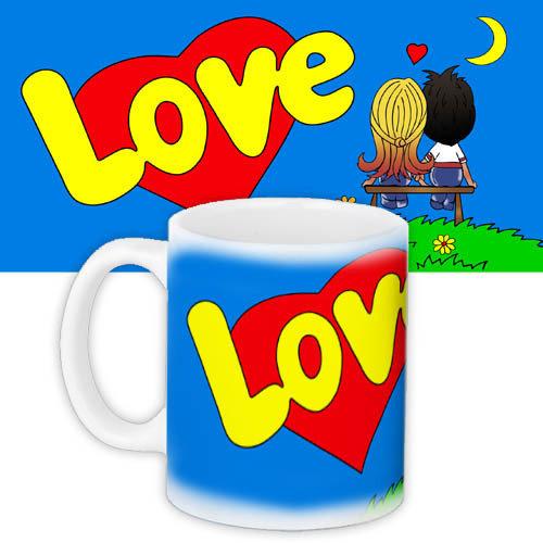 Чашка Love is... подарунок на день закоханих