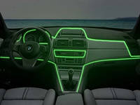 Холодный неон Light green 5м + инвертор неон в автомобиль зеленого цвет 5м + инвертор