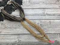 Блестящее колье 19236 ткань и золотые цепочки украшение на шею подвеска 33 см