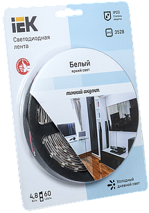 Стрічка LED 5 м блістер LSR-3528W120-9.6-IP20-12V IEK-eco, холодний денний