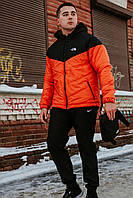 Курточка Ветровка мужская The North Face, весенняя/осенняя, цвет черно-оранжевый XXL