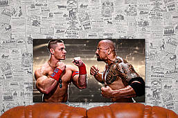 Дуейн "СКАЛА" IDS VS Джон Сіна. THE ROCK VS JOHN CENA. 40х70 см. Картина на полотні.