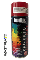 Аерозольна фарба Вогненно-Червона BUDFIX RAL 3000 400 мл Універсальна (10 шт)
