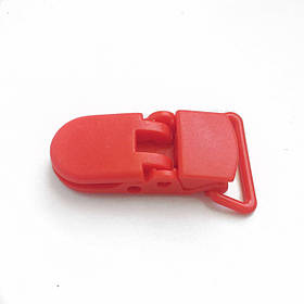 Кліпса пластикова для пустушки, червона