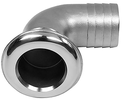 Неіржавка горловина кутова з неповною різзю, для монтажу крізь корпус