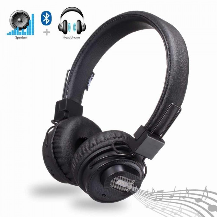 Бездротові Bluetooth-стерео навушники NIA X5SP з МР3, FM і колонкою Чорний, фото 1