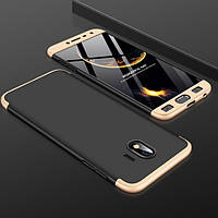 Чохол GKK 360 для Samsung j4 2018 / j400 Бампер Чорно-золотий