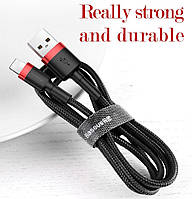 Оригинальный Кабель USB Baseus Kevlar Lightning Cable 2.4A для зарядки и передачи данных iPhone (1 метр)