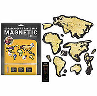 Магнитная скретч карта мира Travel Map Magnetic World (английский язык) в коробке