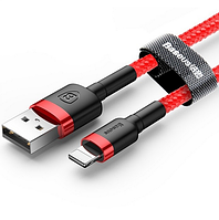 Оригинальный Кабель USB Baseus Kevlar Lightning Cable 2.4A для зарядки и передачи данных iPhone (1 метр) Красный