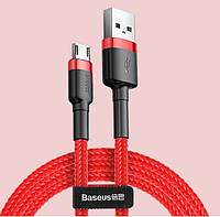 Оригинальный Кабель Baseus Cafule Cable Micro USB 2.4A для зарядки и передачи данных (1 метр) Красный