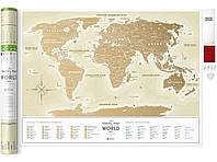 Скретч карта мира Travel Map Gold(ua)