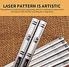 Преміум Китайські Палички Для Їжи Суші з лазерним візерунком метал неіржавка сталь багаторазові, фото 9