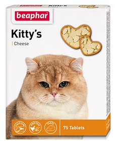 Beaphar Kitty's Cheese — вітаміни для дорослих кішок із сиром, 75 табл.