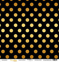 Скрапбумага с золотым тиснением 30x30 Scrapmir (Golden Dots Black)