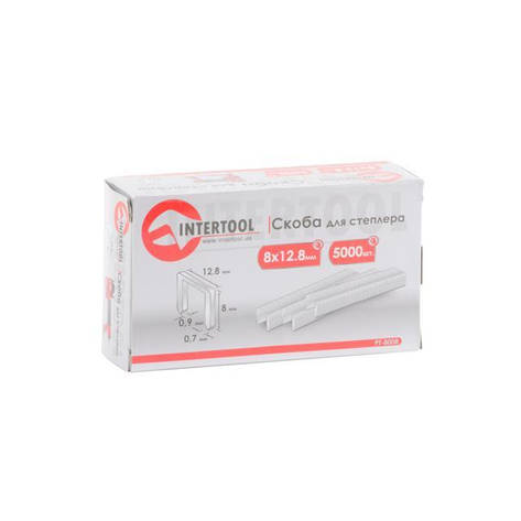 Скоба для степлера РТ-1610 8х12,8мм (0,9х0,7мм) 125шт Intertool PT-8008.125, фото 3