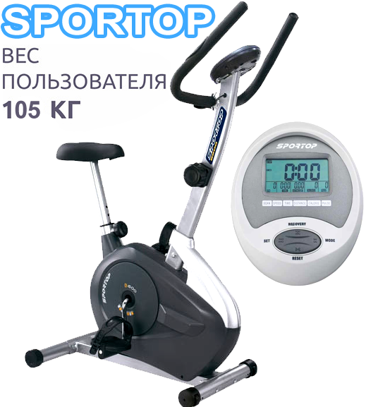 Вертикальний велотренажер Sportop B600 для будинку. З монітором