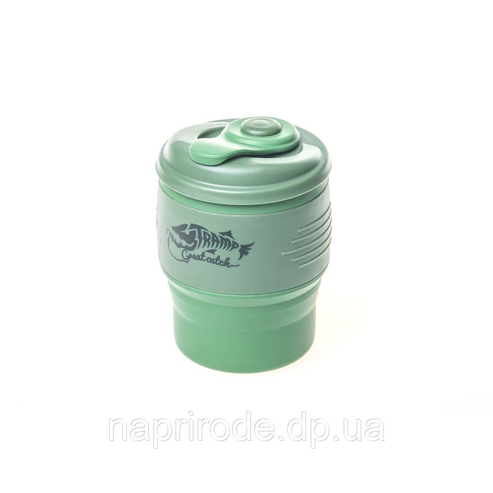 Кухоль складний силіконовий Tramp з кришкою 350ml olive