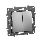 Имикач 2-клавішний алюміній Etika Legrand 672402