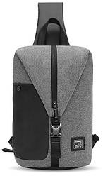 Модний міський однолямочный рюкзак для бізнесу та подорожей Arctic Hunter XB00061, вологозахищений, 5л Темно-сірий