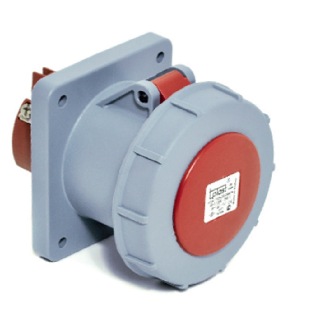 Разъем силовой: розетка фланцевая, 125А, 4 полюса 3p+e, IP67: купить ...