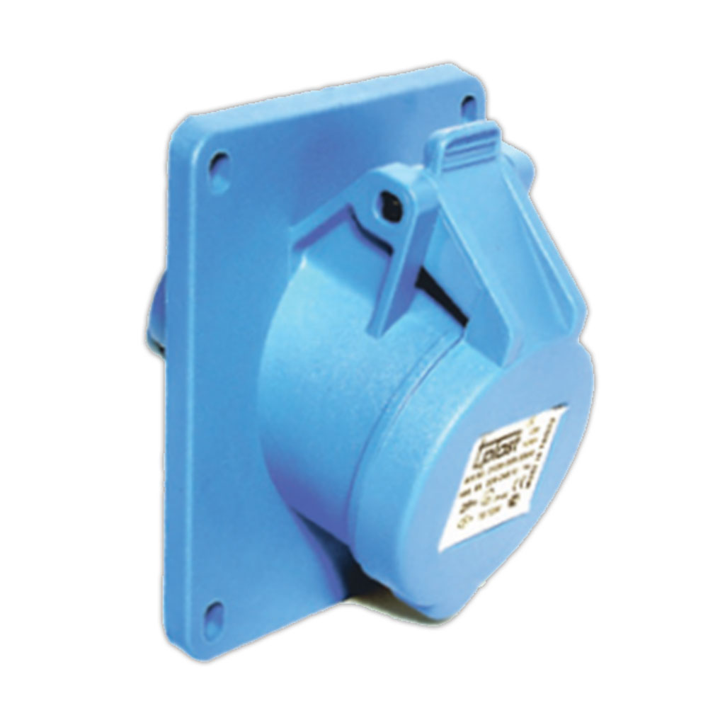 Роз'єм силовий: розетка фланцева з нахилом, 16 А, 3 полюси 2p+e, IP44