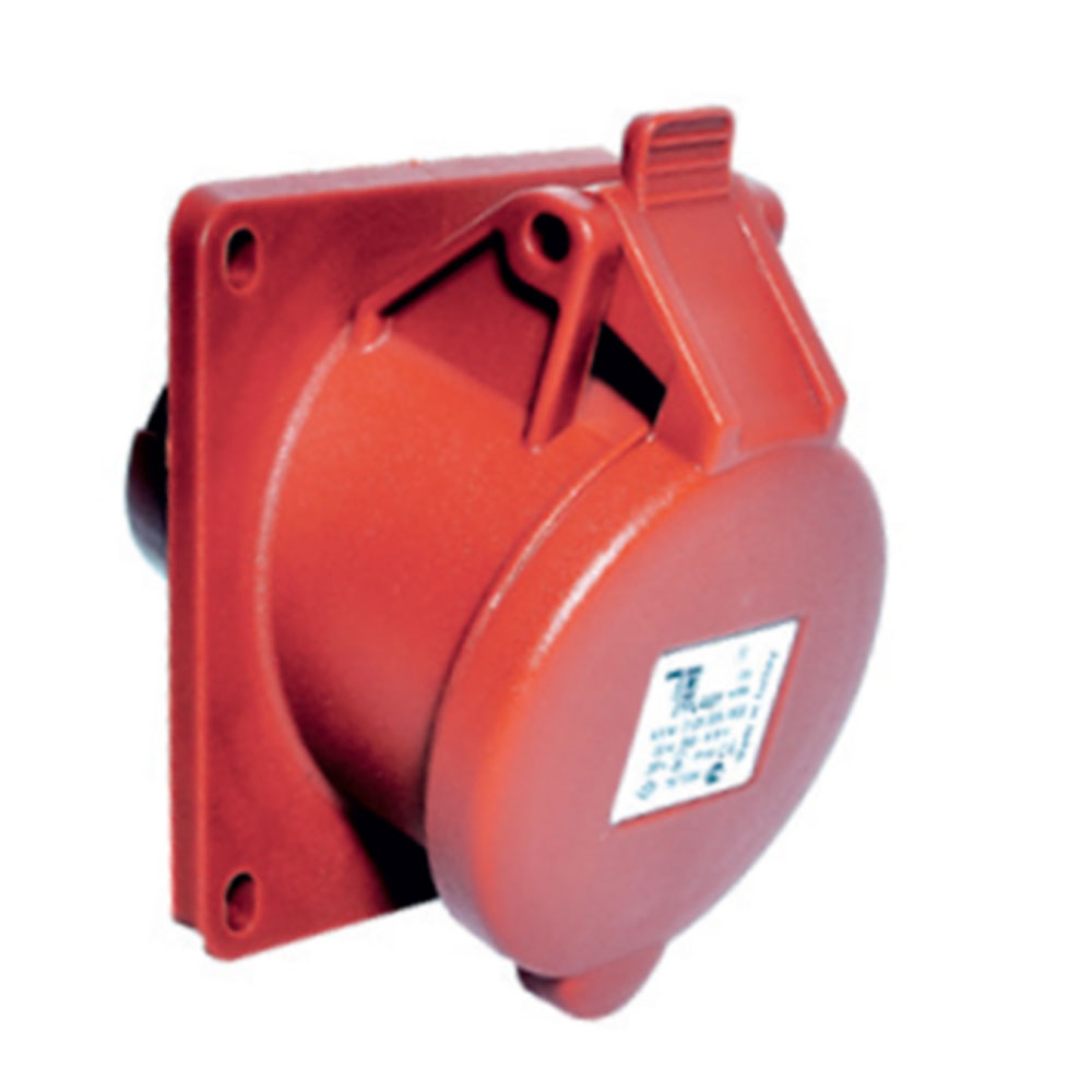 Роз'єм силовий: розетка фланцева з нахилом, 16 А, 4 полюси 3p+e, IP44