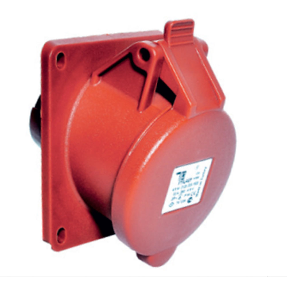 Роз'єм силовий: розетка фланцева з нахилом, 16 А, 5 полюсів 3p+n+e, IP44