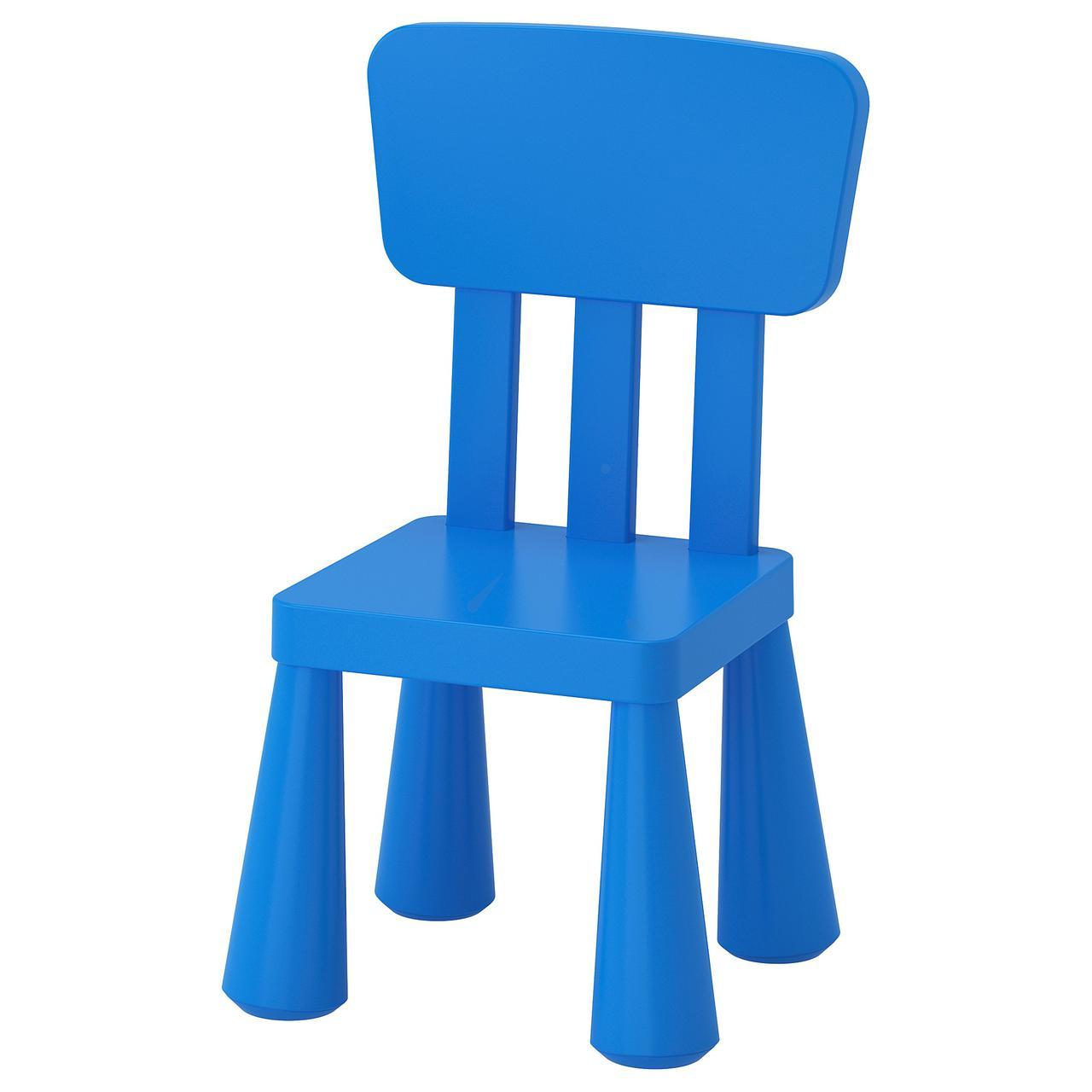 IKEA MAMMUT (603.653.46) Детский стул, синий - фото 1 - id-p881147582