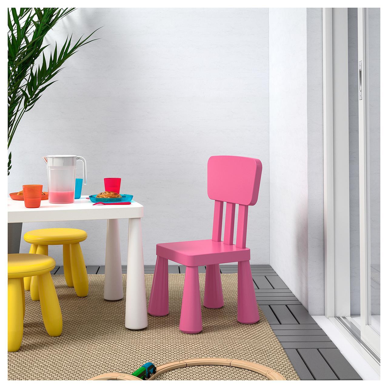 IKEA MAMMUT (803.823.21) Детский стул, розовый - фото 2 - id-p881147614