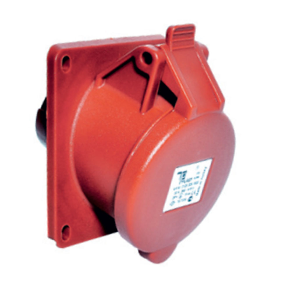 Роз'єм силовий: розетка фланцева з нахилом, 32 А, 4 полюси 3p+e, IP44