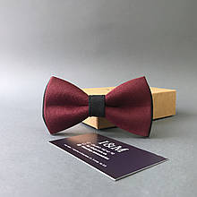 Краватка-метелик I&M Craft двоколірний бордовий з чорним (010602)