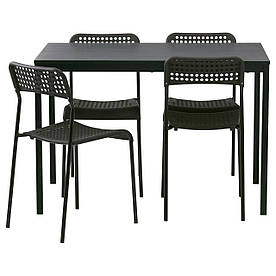 IKEA TARENDO / ADDE (790.106.90) Стіл і 4 стільця, чорний
