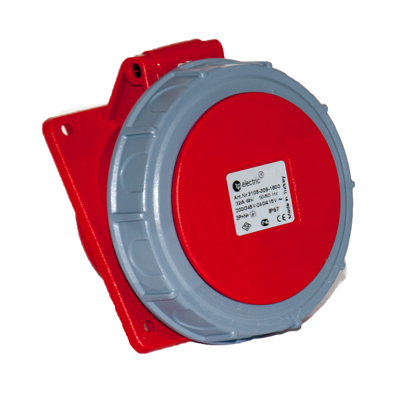 Роз'єм силовий: розетка фланцева з нахилом, 32 А, 5 полюсів 3p+n+e, IP67