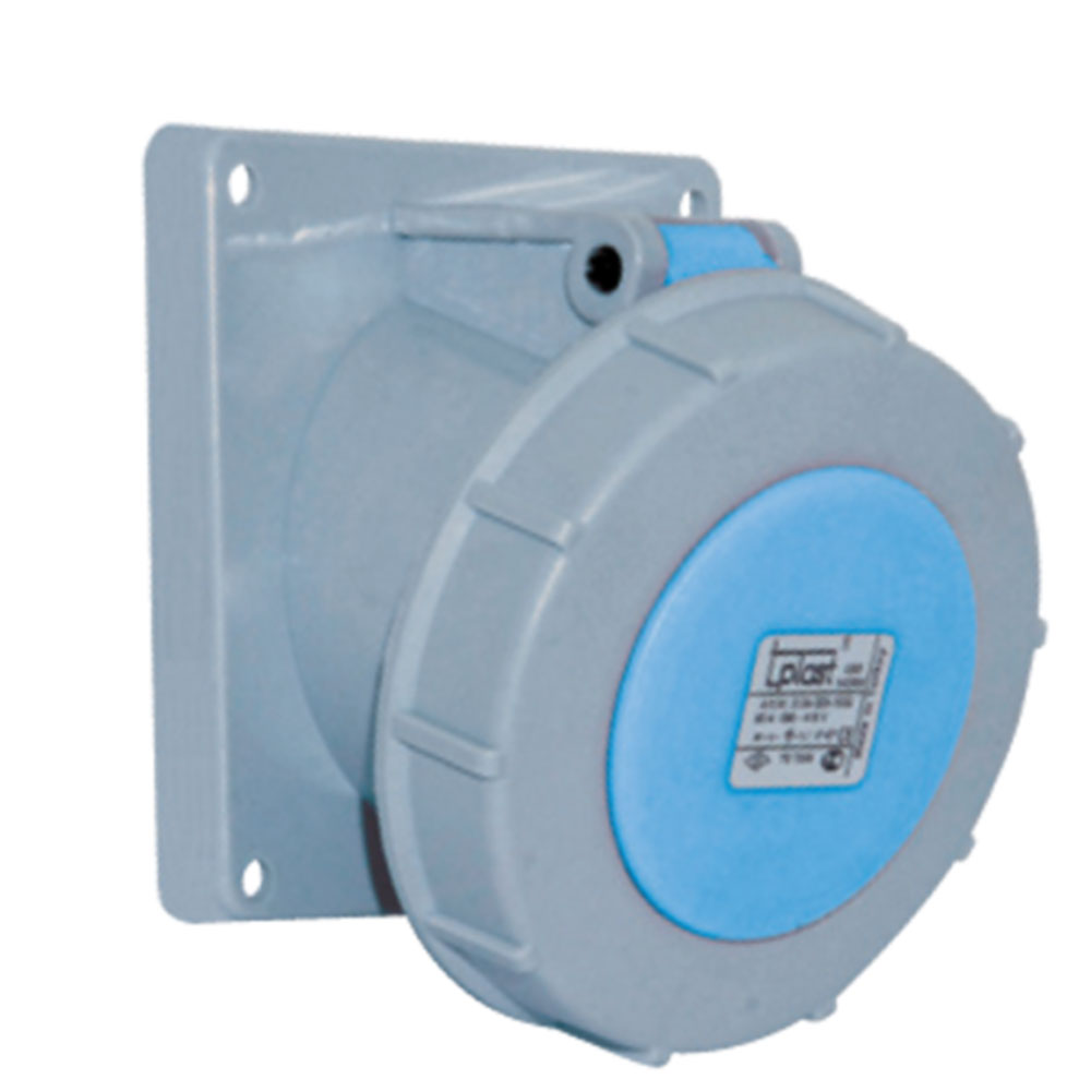 Роз'єм силовий: розетка фланцева з нахилом, 63А, 3 полюси 2p+e, IP67