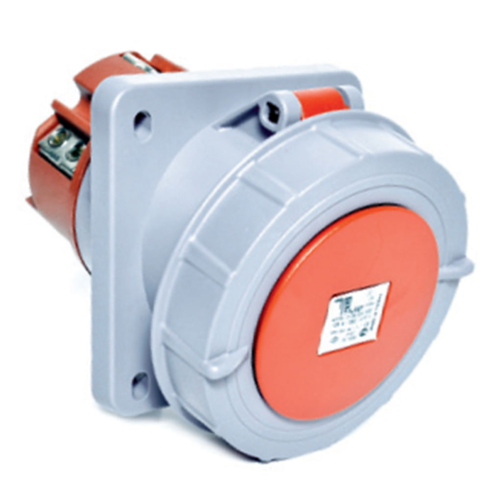 Разъем силовой: розетка фланцевая с наклоном, 125А, 4 полюса 3p+e, IP67 ...