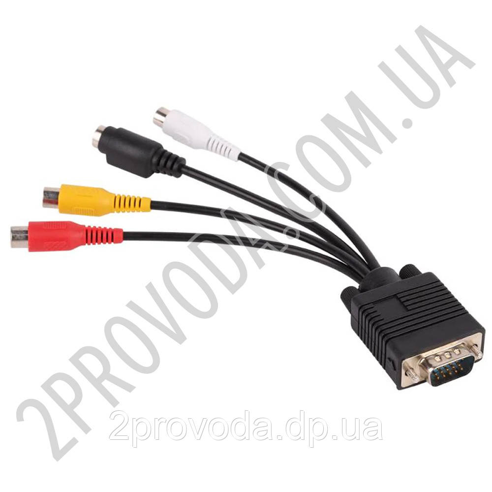 Кабель переходник VGA S video RCA тюльпан (ID#881312323), цена: 150 ...
