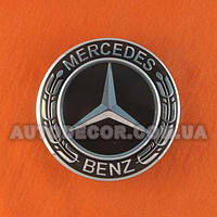 Колпачки заглушки на литые диски Mercedes (75/70/16) черный герб A1714000025 NEW