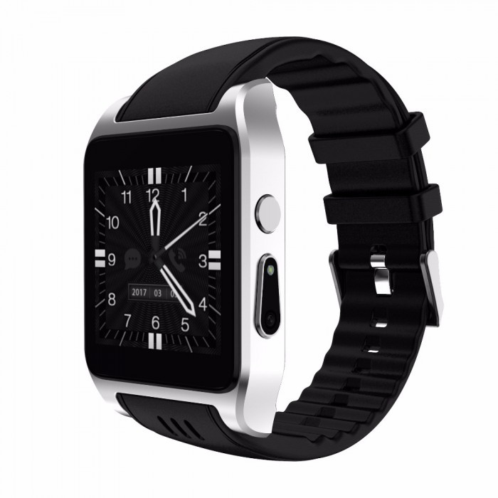 X86 Smart Watch розумний годинник фітнес-годинник Android, IOS багатофункціональні сенсорні Сріблястий