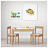 IKEA LATT (501.784.11) Стіл для дітей і 2 стільці, білий, сосна, фото 2