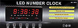 Годинник настінний LED Number Clock 3615, червоний, фото 3