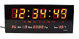 Годинник настінний LED Number Clock 3615, червоний, фото 2