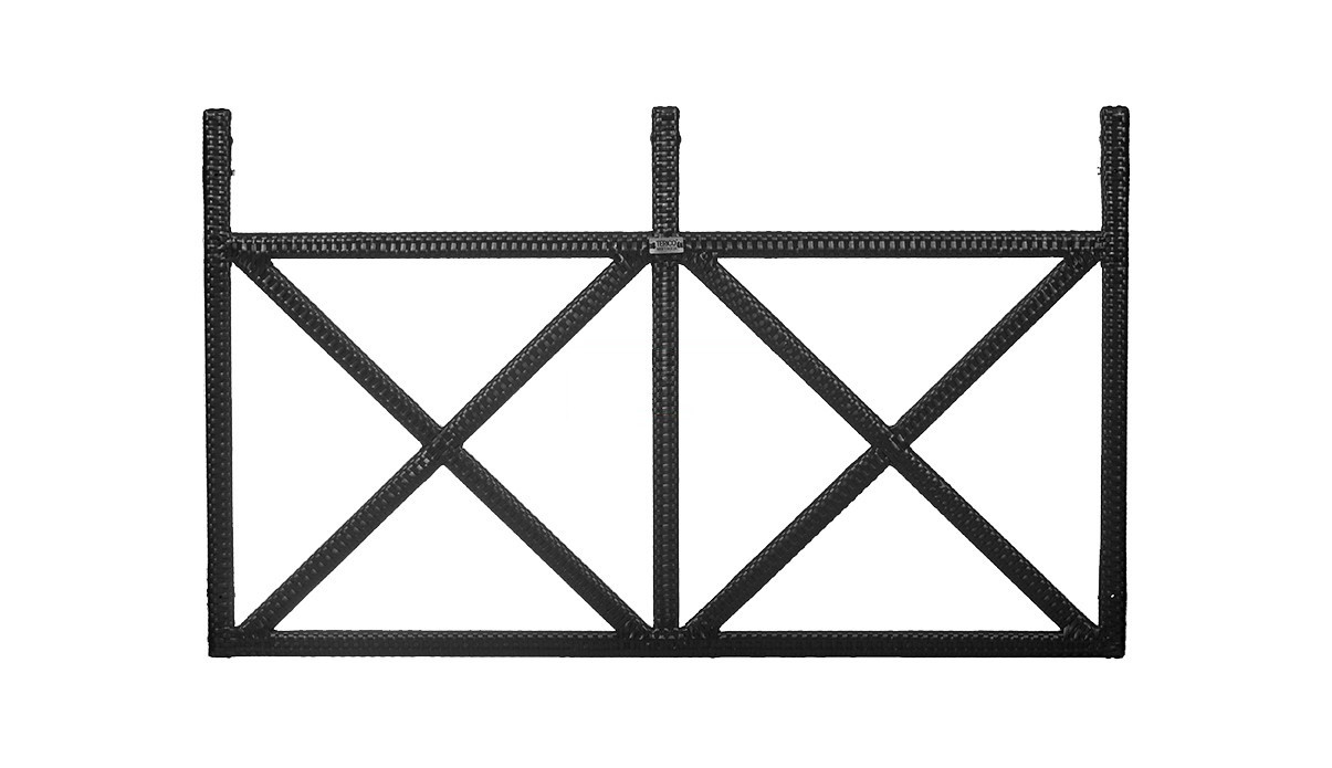 Оборона під кашпо каркас сталевий, позов ротанг Коричнево, 150x3x90 см (Terico ТМ)