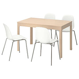 IKEA EKEDALEN / LEIFARNE (492.214.63) Стіл і 4 стільця, береза, біла