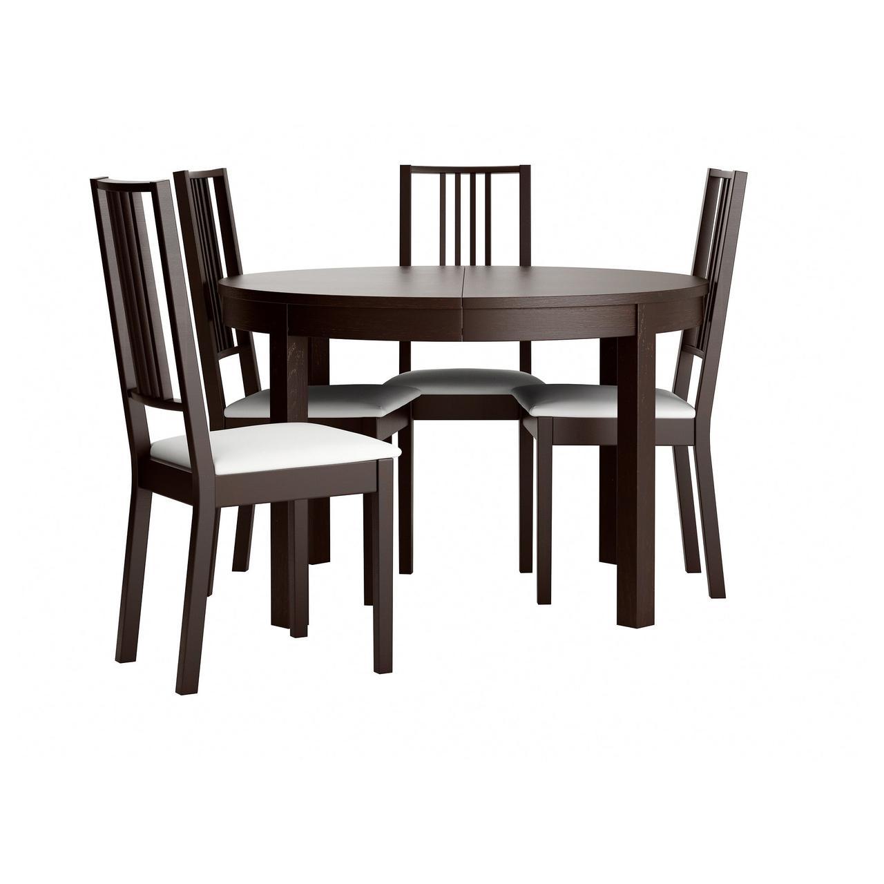 IKEA BJURSTA / BORJE (998.855.67) Стіл і 4 стільця, коричневий і чорний