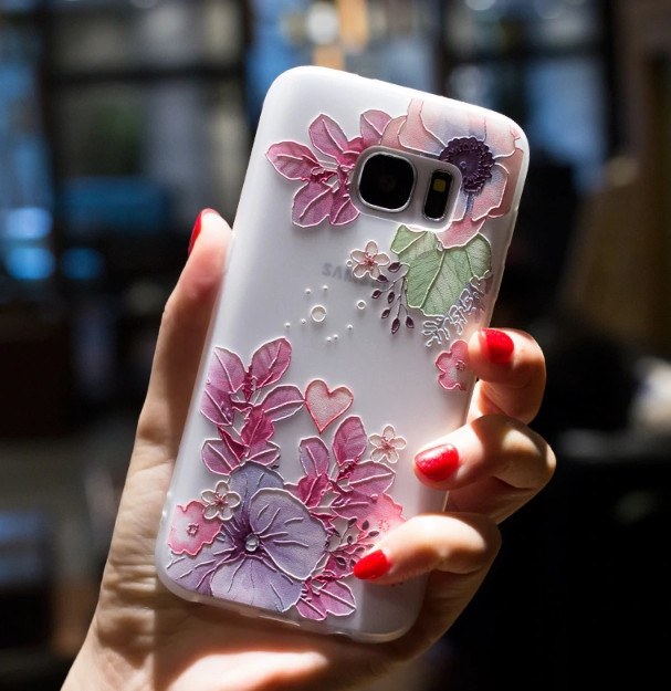 Силіконовий чохол з 3D квіти для Huawei P Smart