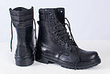 Тактичні берці зимові шкіряні чорні зі швидкою шнурівкою Модель НАТО, фото 5