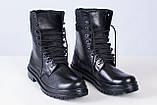 Тактичні берці зимові шкіряні чорні зі швидкою шнурівкою Модель НАТО, фото 2